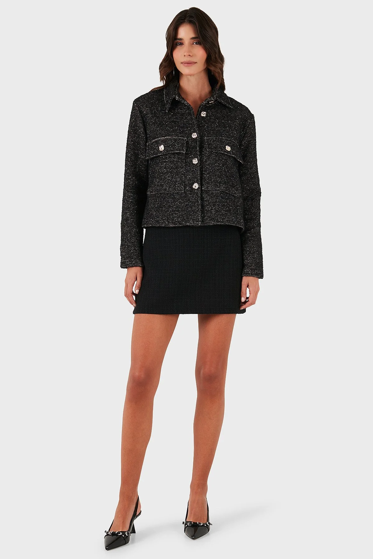 Via Dante Pamuklu Regular Fit Gömlek Yaka Bayan Ceket 268755199W SİYAH - 2