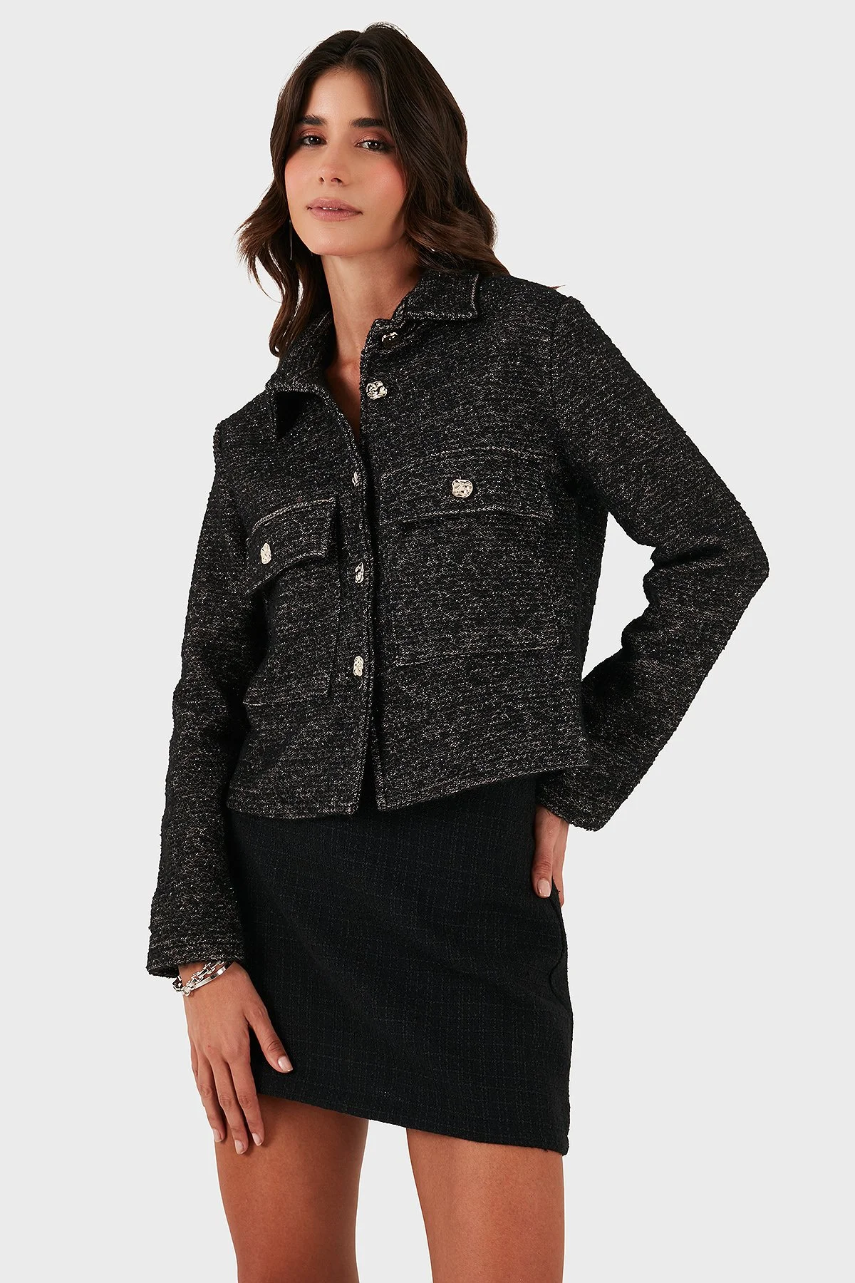 Via Dante Pamuklu Regular Fit Gömlek Yaka Bayan Ceket 268755199W SİYAH - 6
