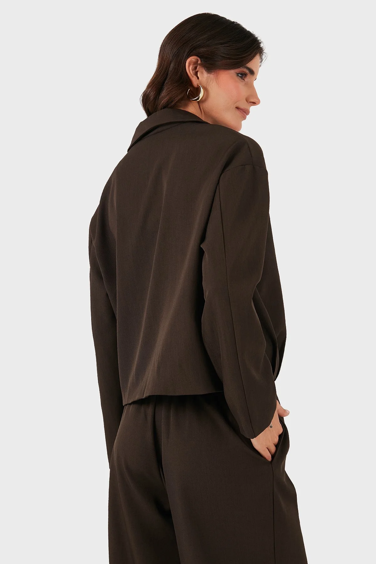 Via Dante Regular Fit Gömlek Yaka Fermuarlı Bayan Ceket 268755688 KAHVE - 3