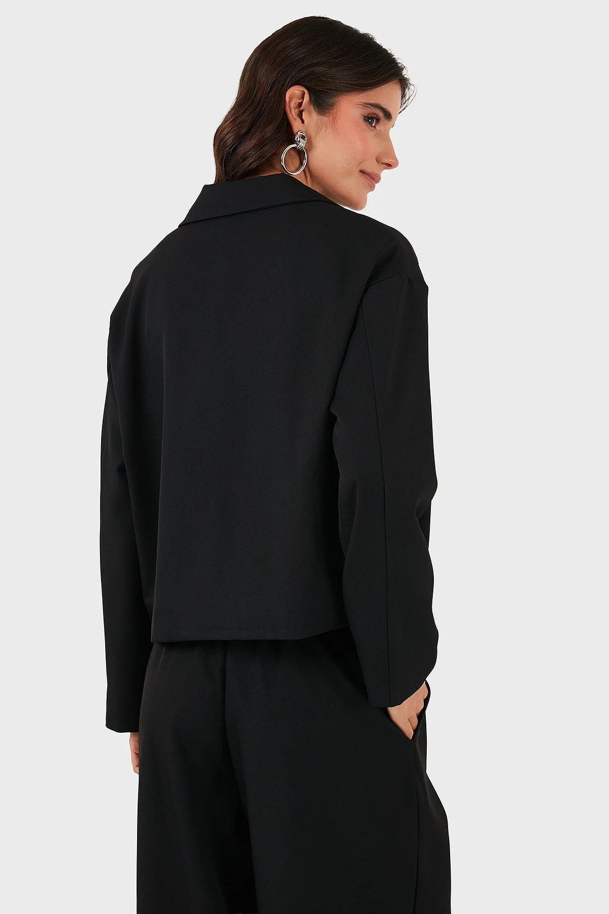 Via Dante Regular Fit Gömlek Yaka Fermuarlı Bayan Ceket 268755688 SİYAH - 3