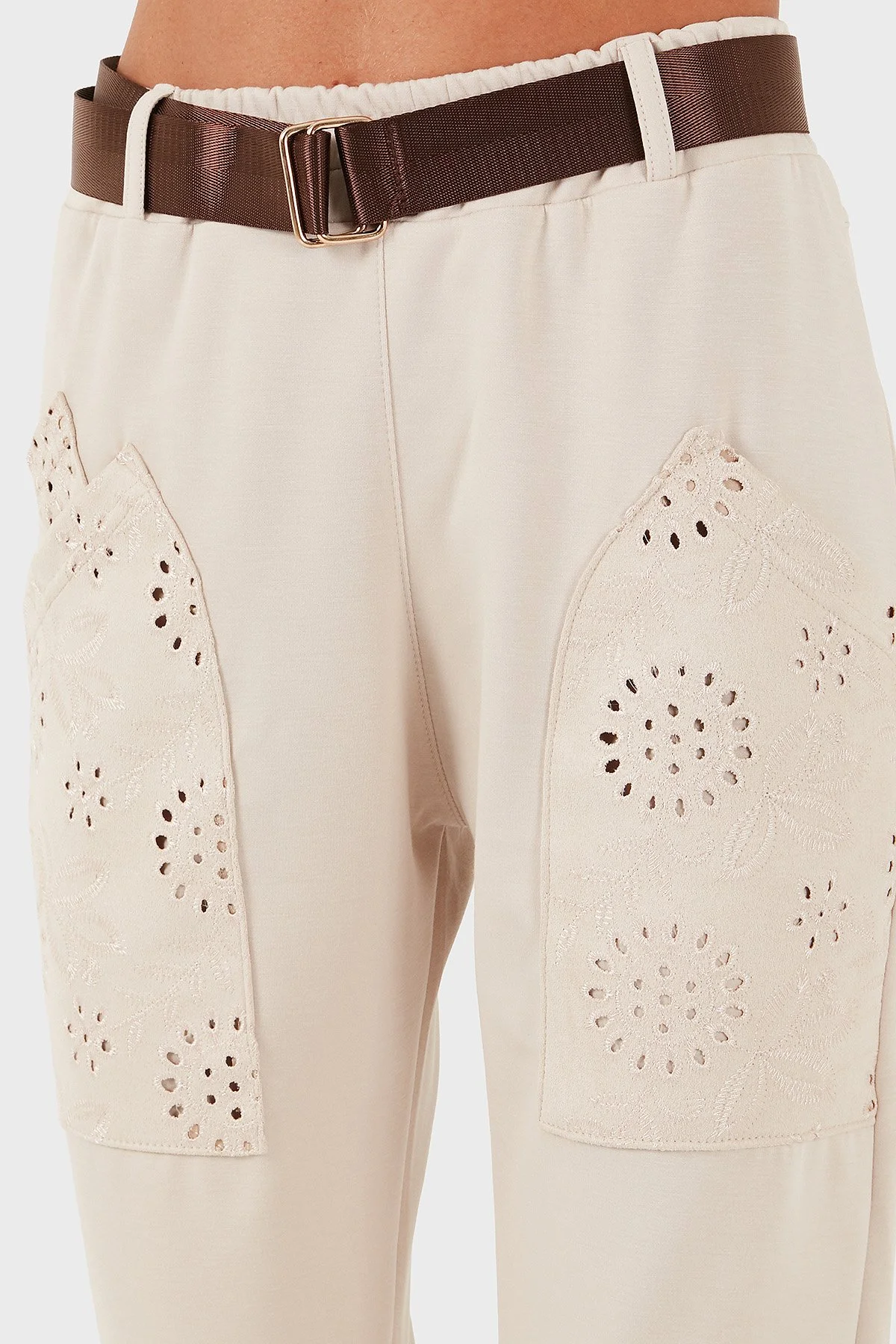 Via Dante Regular Fit Normal Bel Cep Detaylı Bayan Pantolon 69144030 BEJ - 6