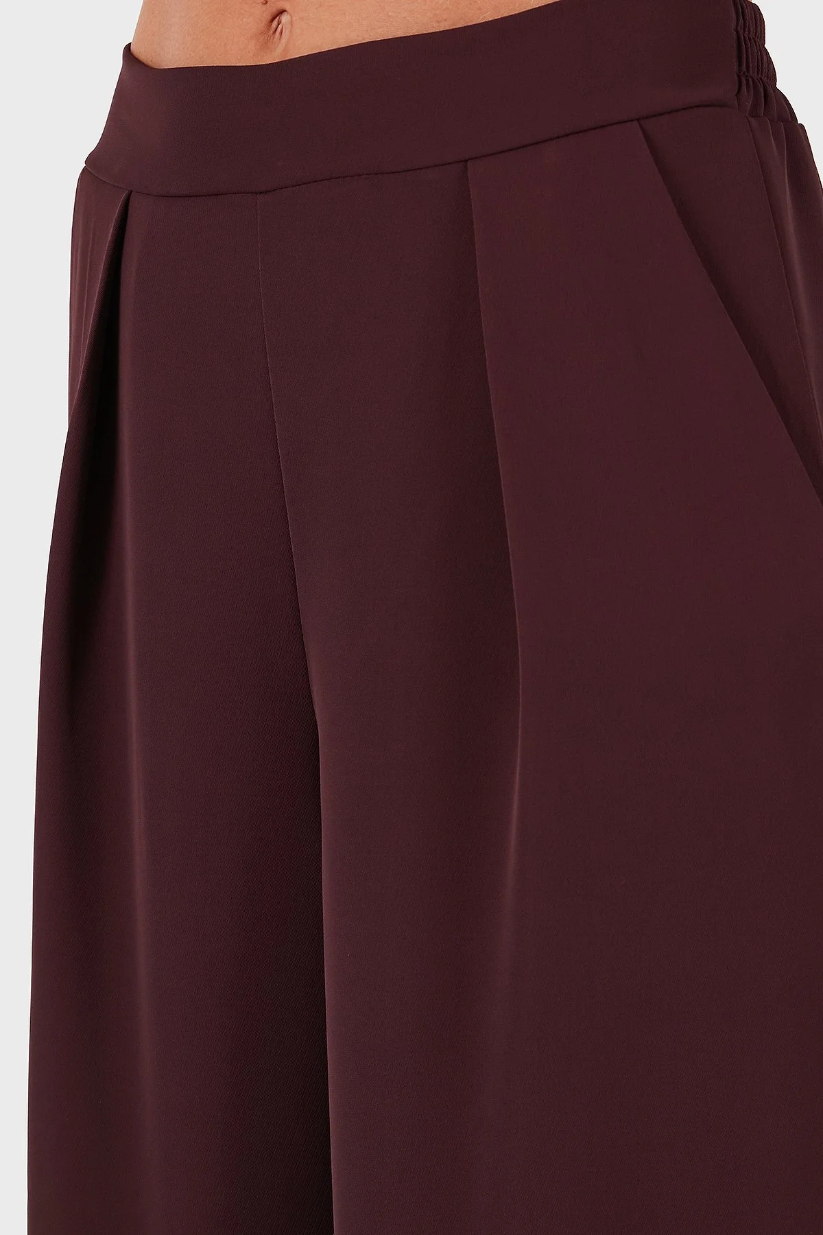 Via Dante Regular Fit Normal Bel Geniş Paça Kadın Pantolon 268755092 BORDO - 7