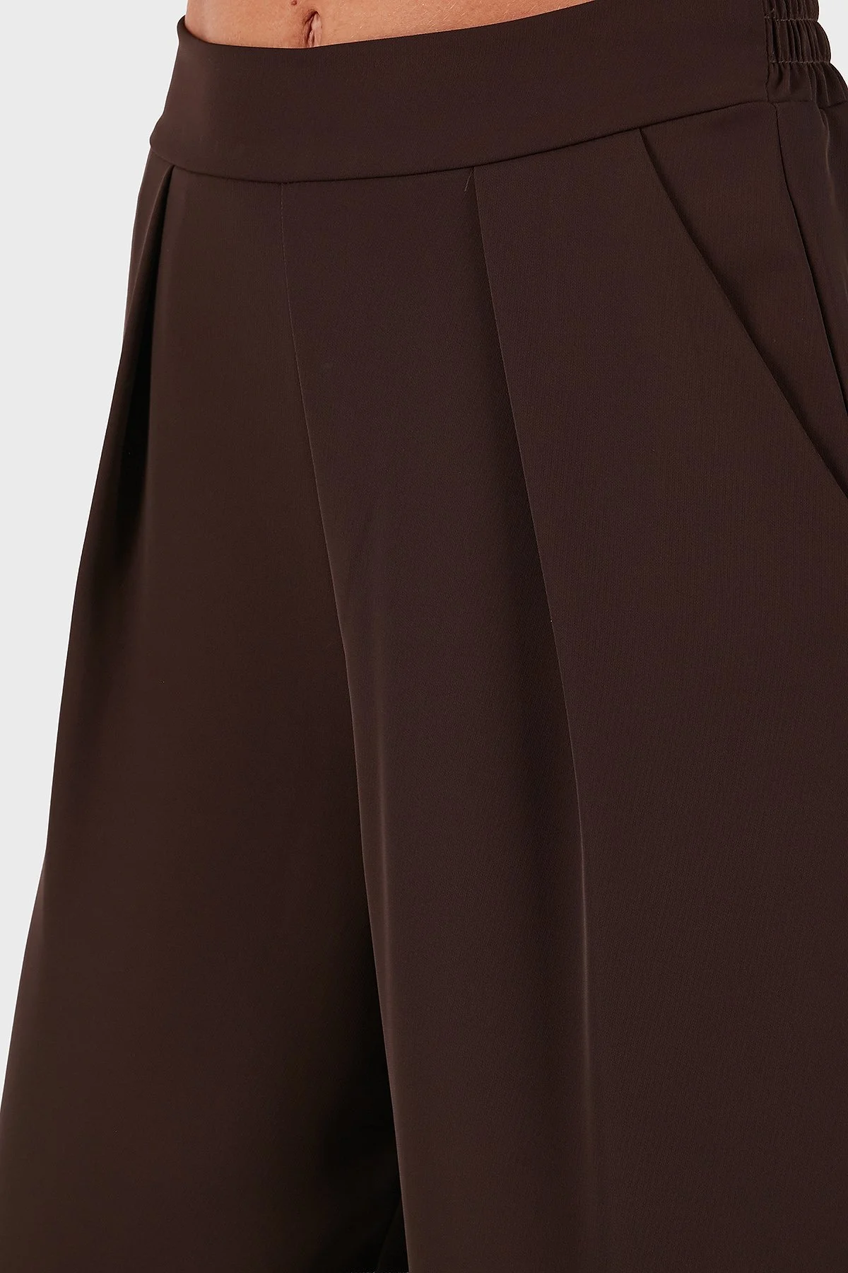 Via Dante Regular Fit Normal Bel Geniş Paça Bayan Pantolon 268755092 KAHVE - 6