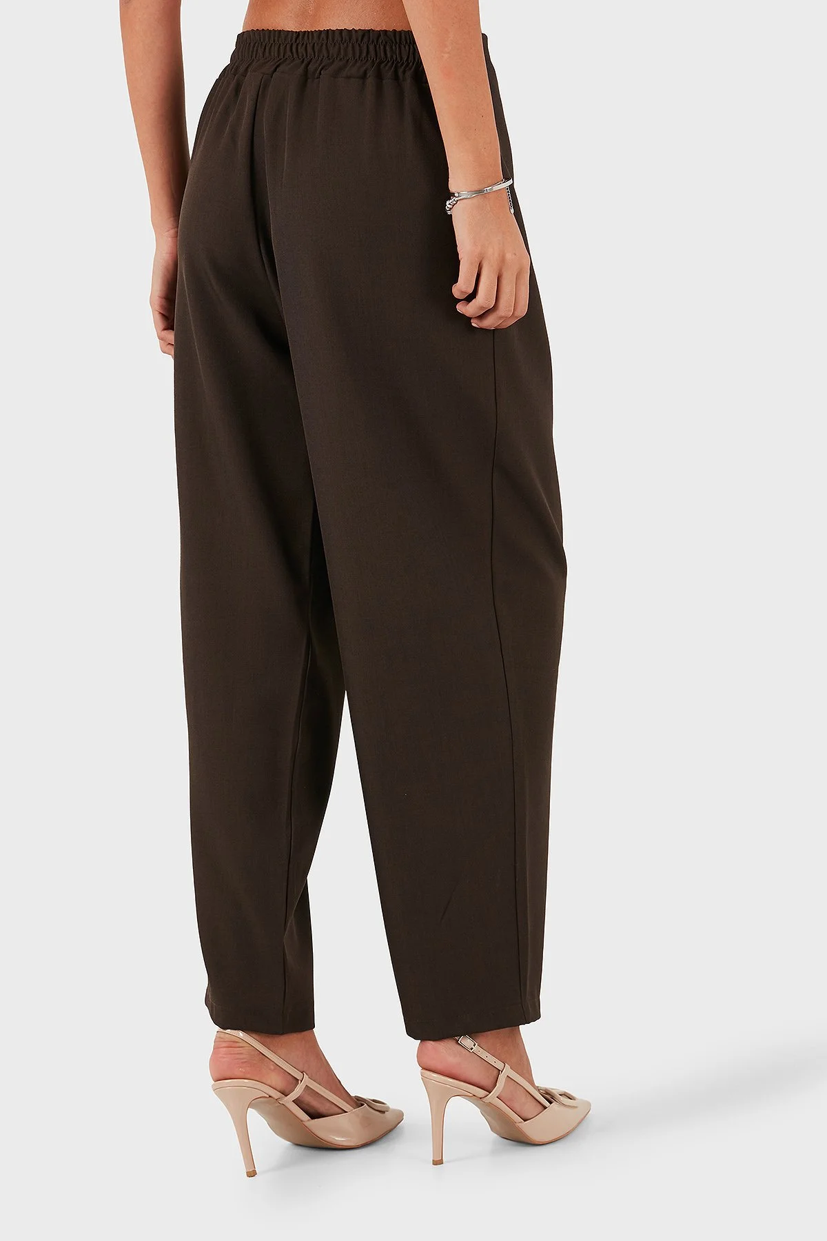 Via Dante Regular Fit Normal Bel Geniş Paça Kadın Pantolon 2687557721 Kahve - 3