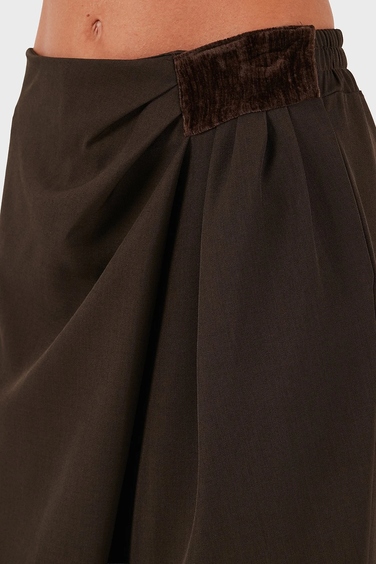 Via Dante Regular Fit Normal Bel Geniş Paça Kadın Pantolon 2687557721 Kahve - 6