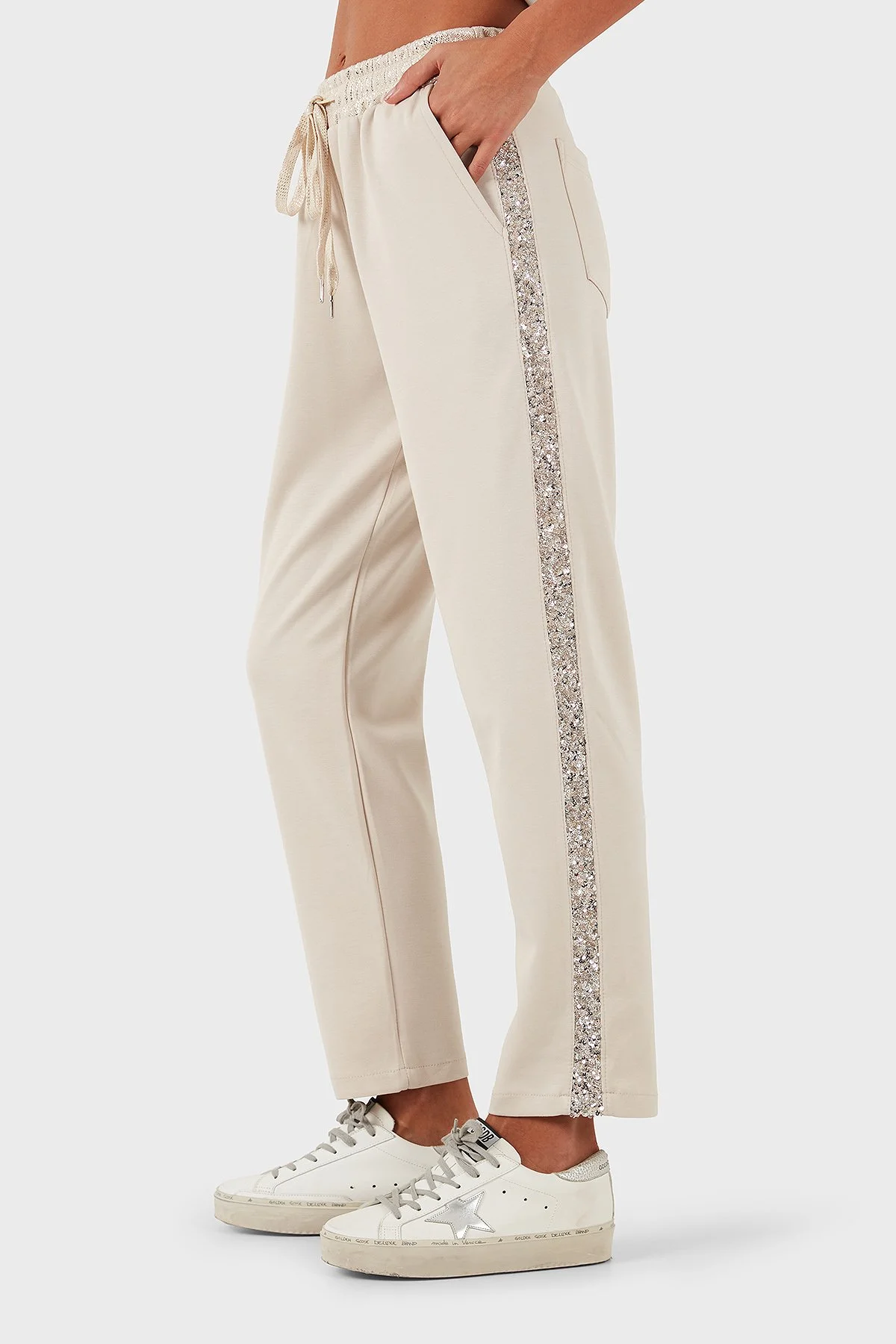 Via Dante Relaxed Fit Normal Bel Düz Paça Pul Detaylı Kadın Pantolon 69143450 BEJ - 5