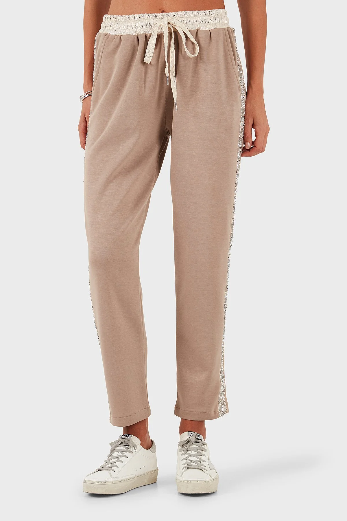 Via Dante Relaxed Fit Normal Bel Düz Paça Pul Detaylı Bayan Pantolon 69143450 VİZON - 1