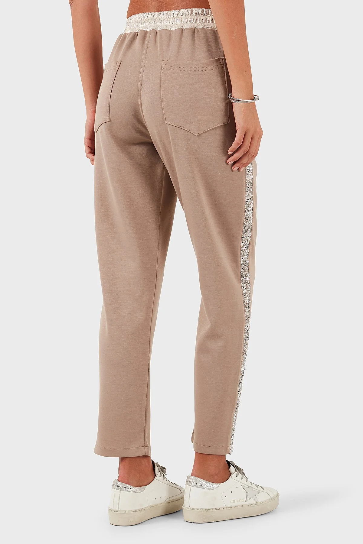 Via Dante Relaxed Fit Normal Bel Düz Paça Pul Detaylı Bayan Pantolon 69143450 VİZON - 3