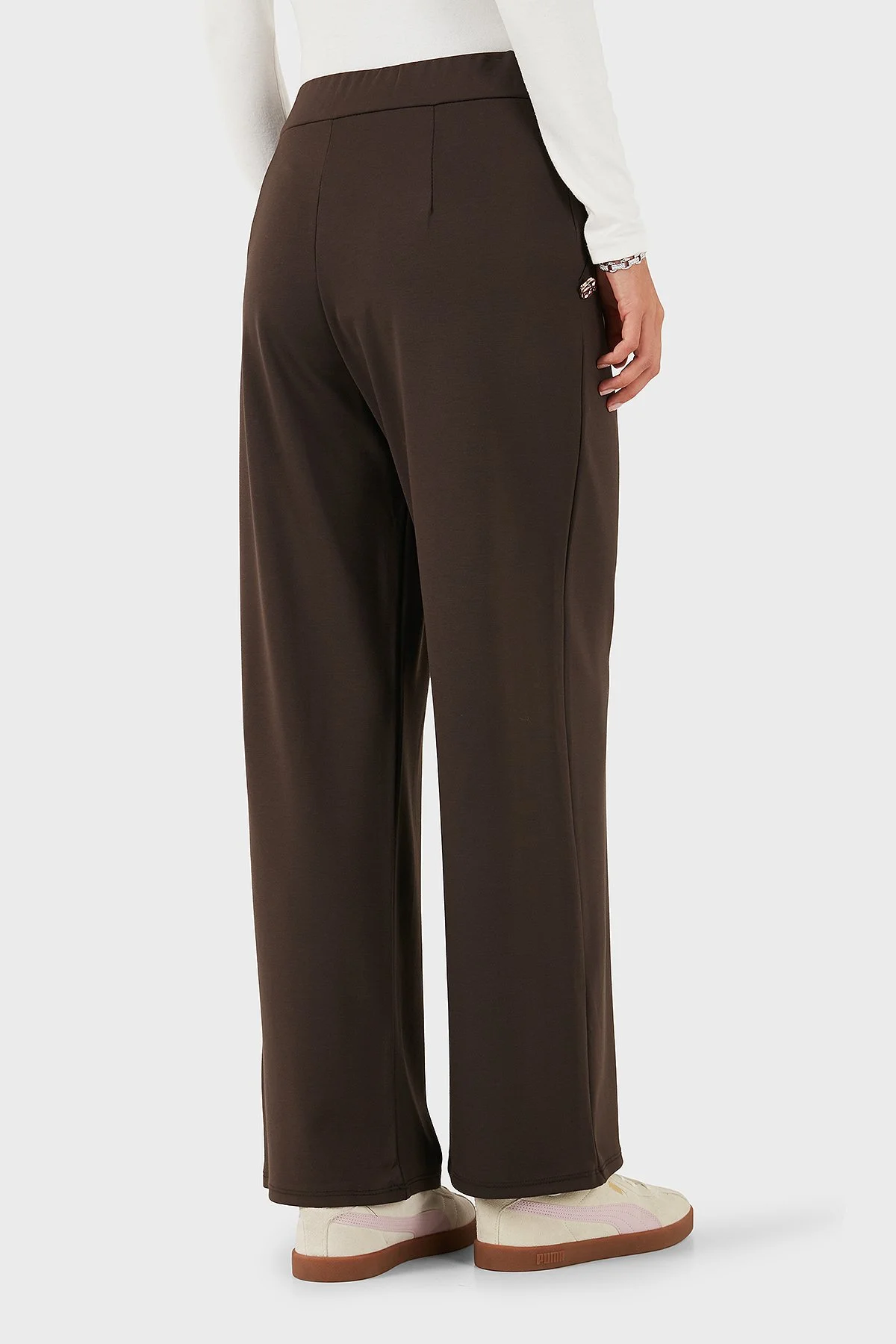 Via Dante Straight Fit Taş Detaylı Düz Paça Bayan Pantolon 268755080 KAHVE - 3