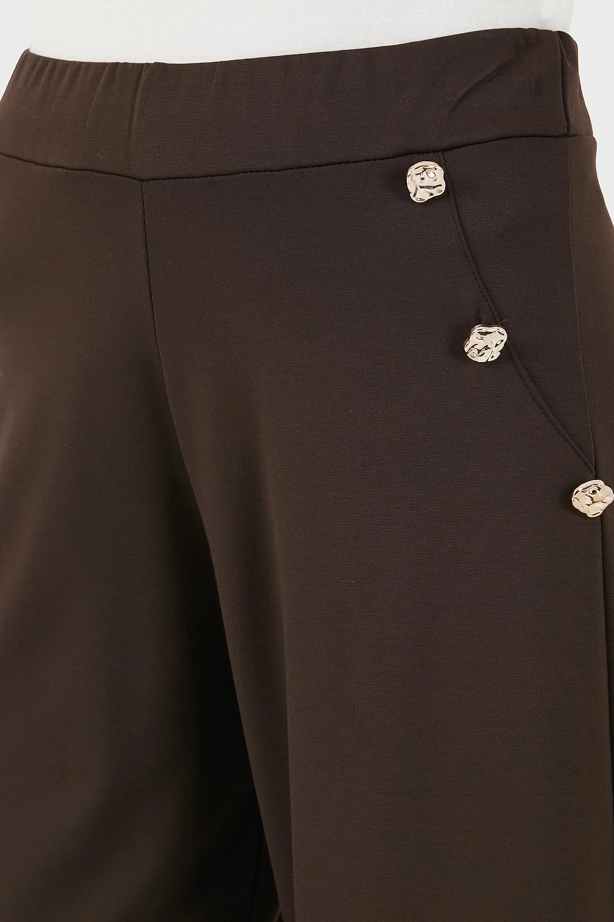Via Dante Straight Fit Taş Detaylı Düz Paça Kadın Pantolon 268755080 KAHVE - 5