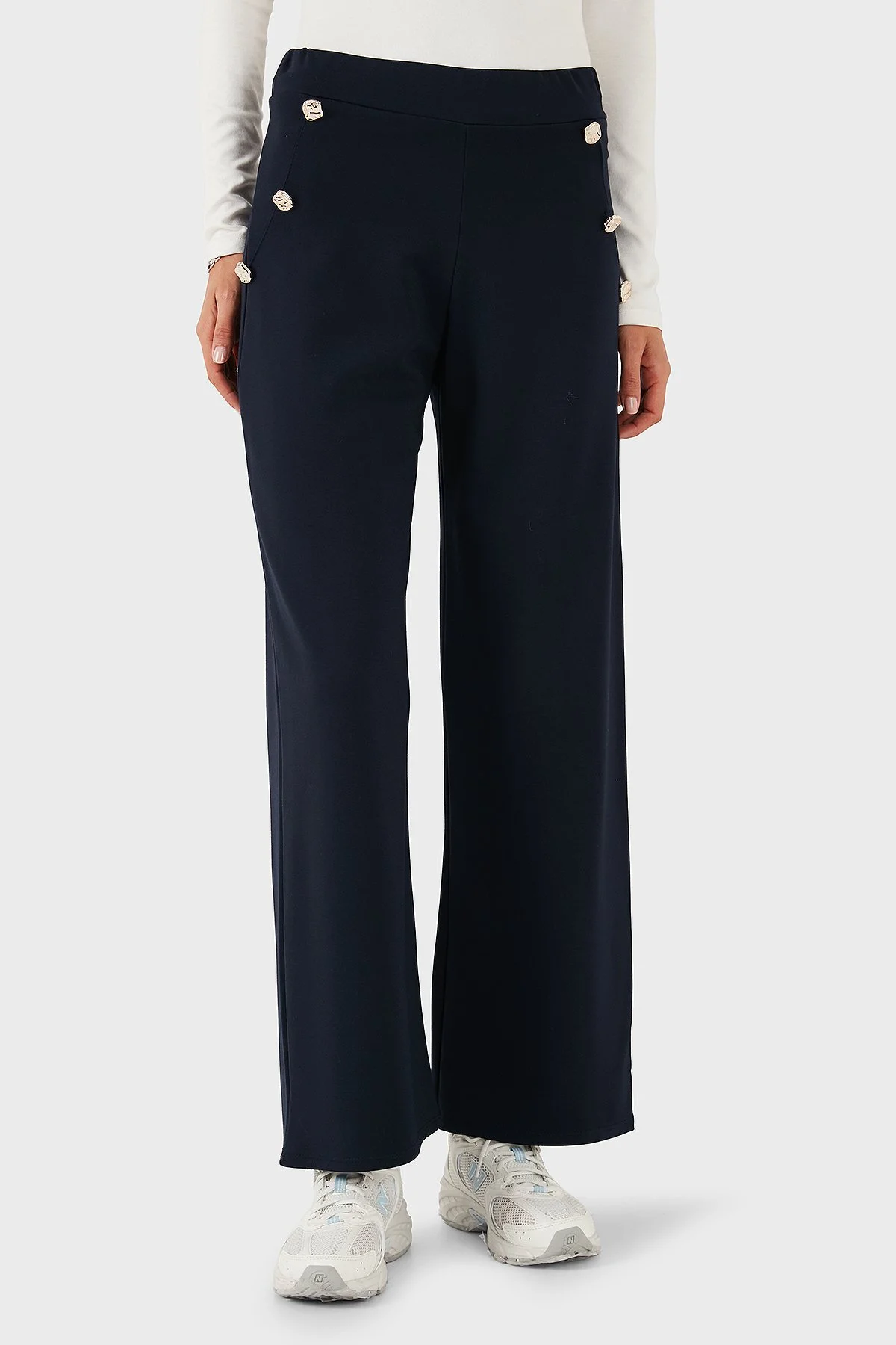 Via Dante Straight Fit Taş Detaylı Düz Paça Kadın Pantolon 268755080 LACİVERT - 1