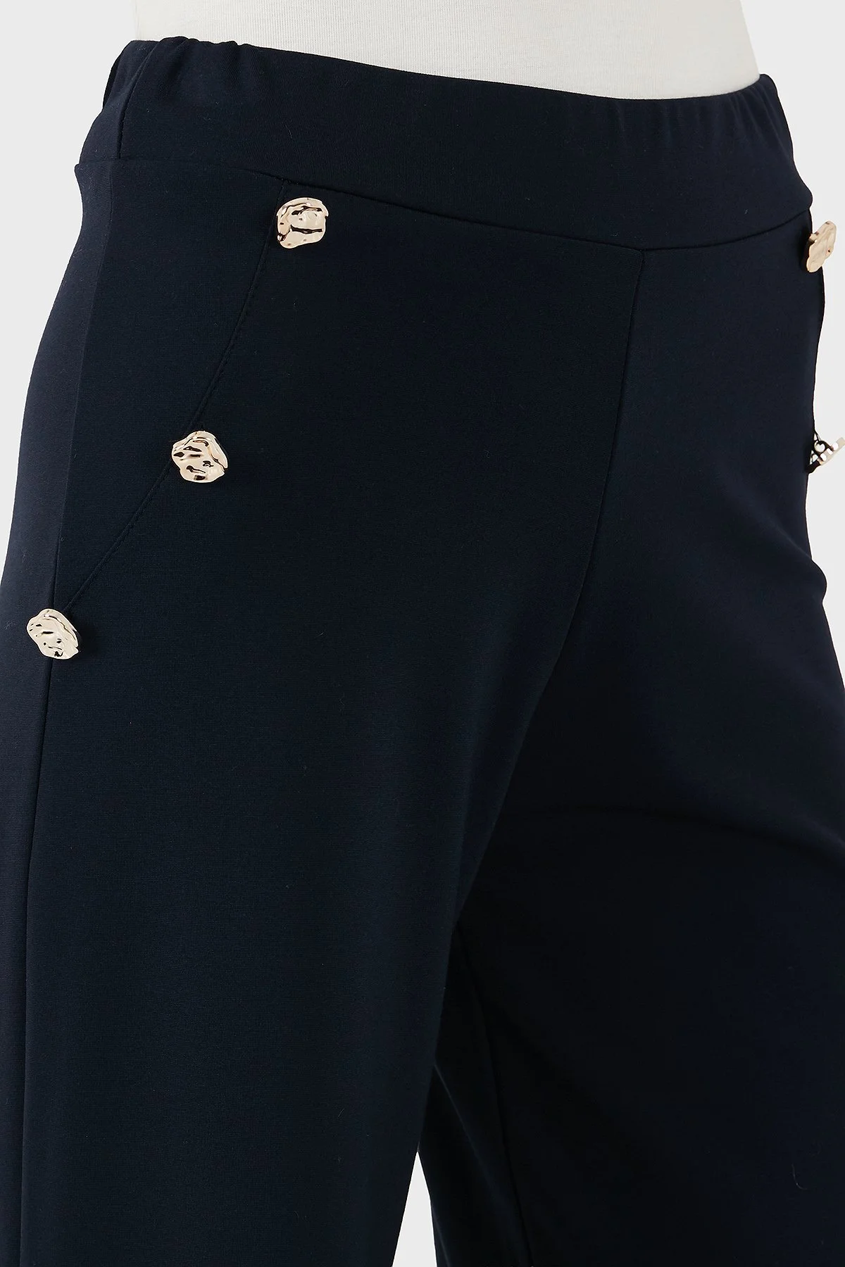 Via Dante Straight Fit Taş Detaylı Düz Paça Kadın Pantolon 268755080 LACİVERT - 6