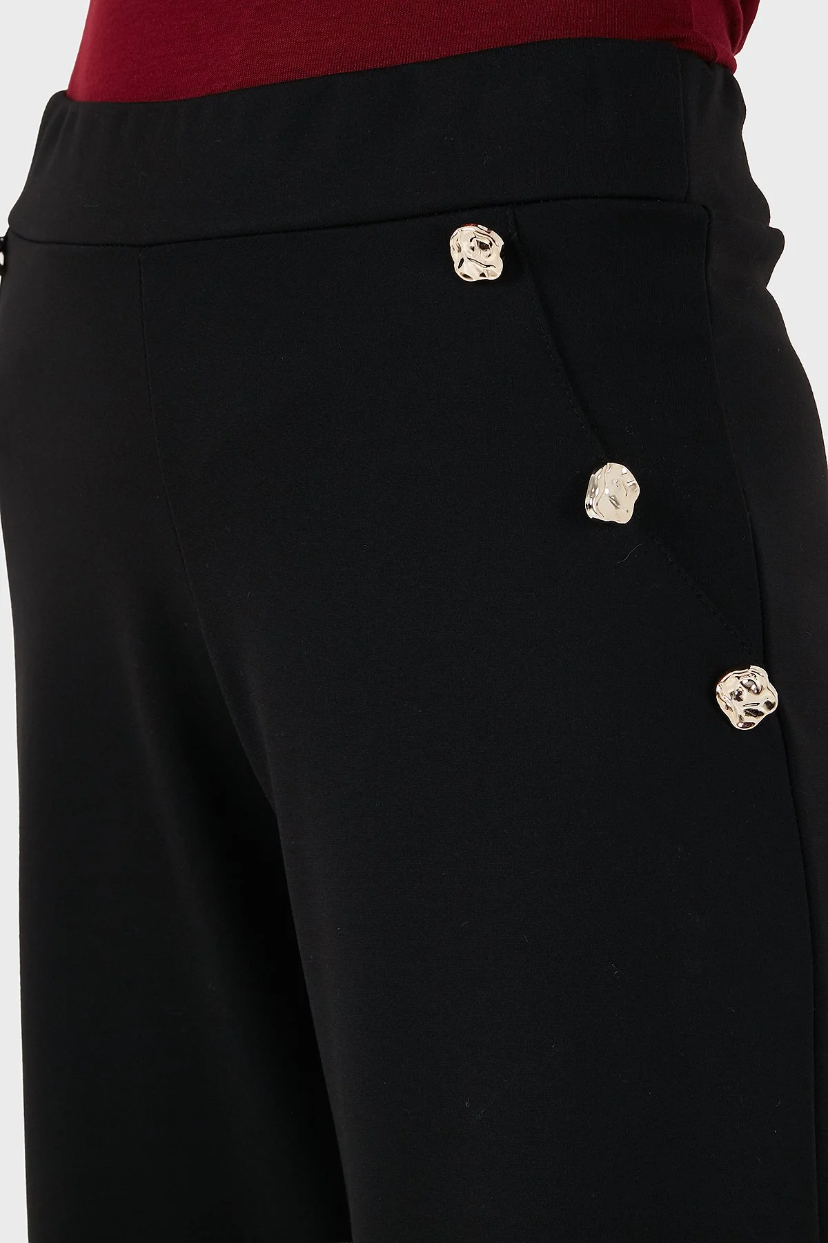 Via Dante Straight Fit Taş Detaylı Düz Paça Bayan Pantolon 268755080 SİYAH - 6