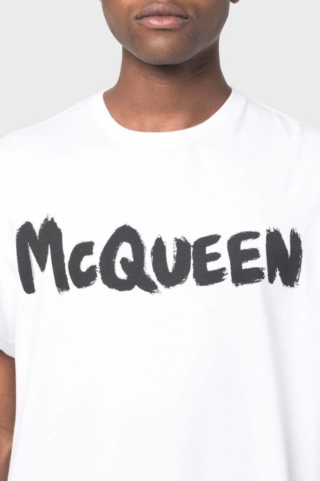Mcqueen Baskılı Pamuklu Bisiklet Yaka Regular Fit Erkek T Shirt 622104QTZ57 0900 BEYAZ - McQueen (1)