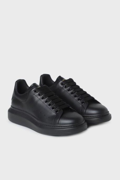 Alexander Mcqueen Deri Sneaker Erkek Ayakkabı 553761 WHGP0 1000 SİYAH - McQueen (1)