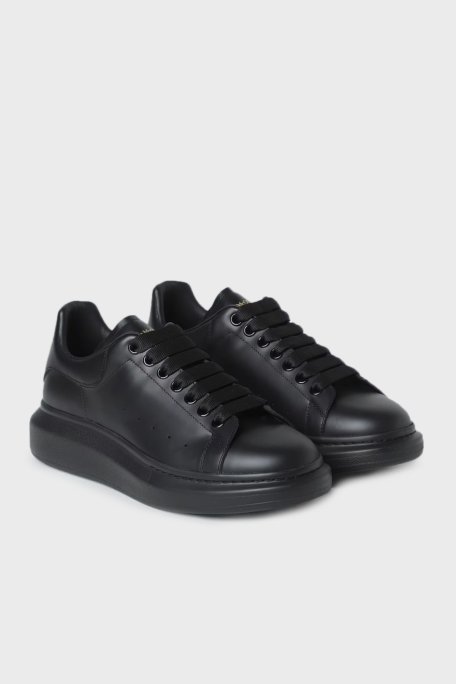 Alexander Mcqueen Deri Sneaker Erkek Ayakkabı 553761 WHGP0 1000 SİYAH - McQueen (1)