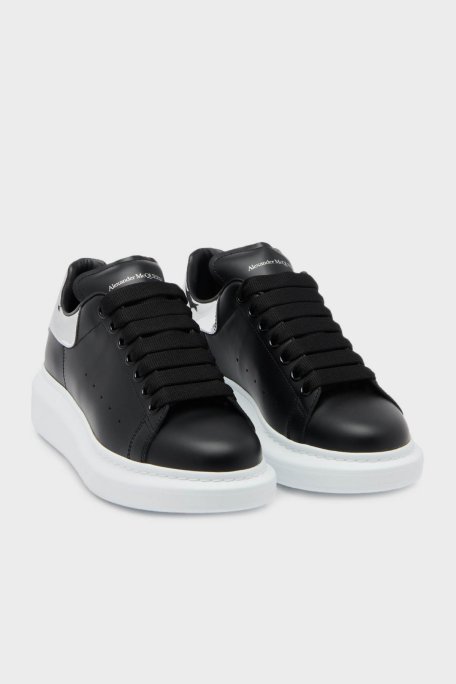 Mcqueen Hakiki Deri Sneaker Kadın Ayakkabı 718232WIEE4 1081 SİYAH-GÜMÜŞ - McQueen (1)