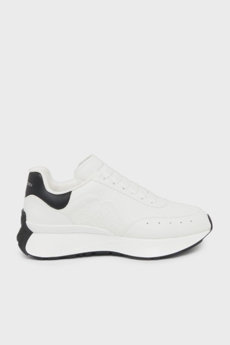 Mcqueen Hakiki Deri Sneaker Kadın Ayakkabı 782630WIDN5 9061 BEYAZ-SİYAH - McQueen