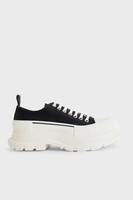 Alexander Mcqueen Logolu Platform Erkek Ayakkabı 705660 W4MV2 1070 SİYAH-BEYAZ - McQueen