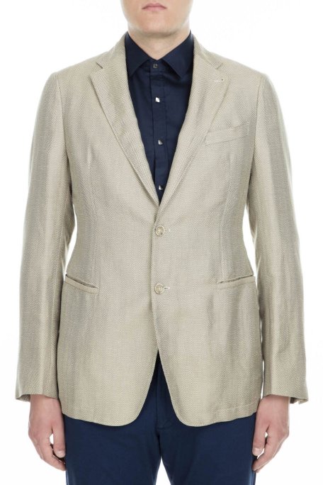 Armani Collezioni Regular Fit Düğmeli Tek Yırtmaçlı Erkek Ceket ZOX1751P0111 GRİ - Armani Collezioni