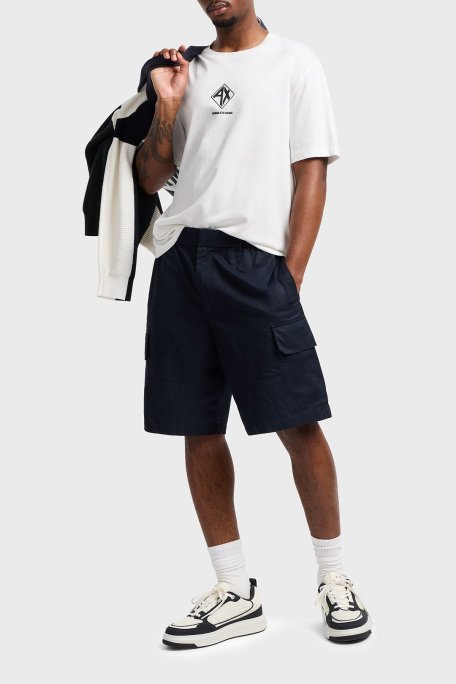 Armani Exchage % 100 Pamuk Regular Fit Bisiklet Yaka Erkek T Shirt XM000276 AF12308 U0009 BEYAZ - Armani Exchange (1)