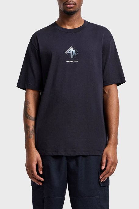 Armani Exchage % 100 Pamuk Regular Fit Bisiklet Yaka Erkek T Shirt XM000276 AF12308 UB101 LACİVERT - Armani Exchange