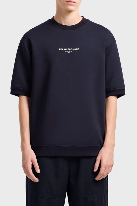 Armani Exchage Streç Pamuklu Regular Fit Bisiklet Yaka Erkek T Shirt XM000290 AF10818 UB101 LACİVERT - Armani Exchange