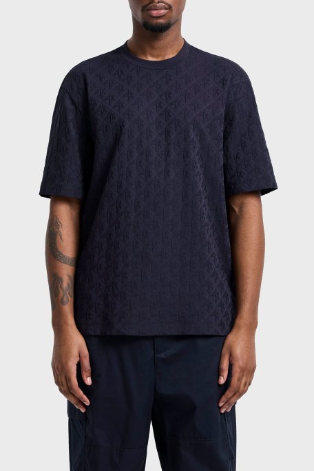 Armani Exchage Logo Baskılı Regular Fit Pamuklu Bisiklet Yaka Erkek T Shirt XM000268 AF10337 UB101 LACİVERT - Armani Exchange