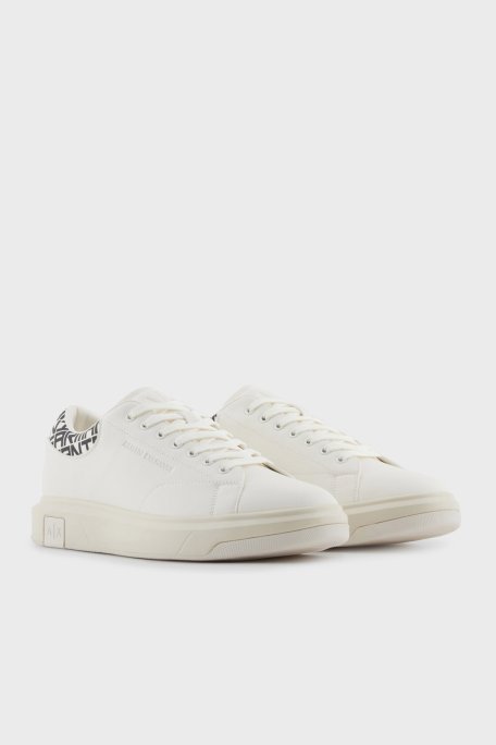 Armani Exchage Logo Detaylı Sneaker Erkek Ayakkabı XUX123 XV761 N480 BEYAZ-SİYAH - Armani Exchange (1)