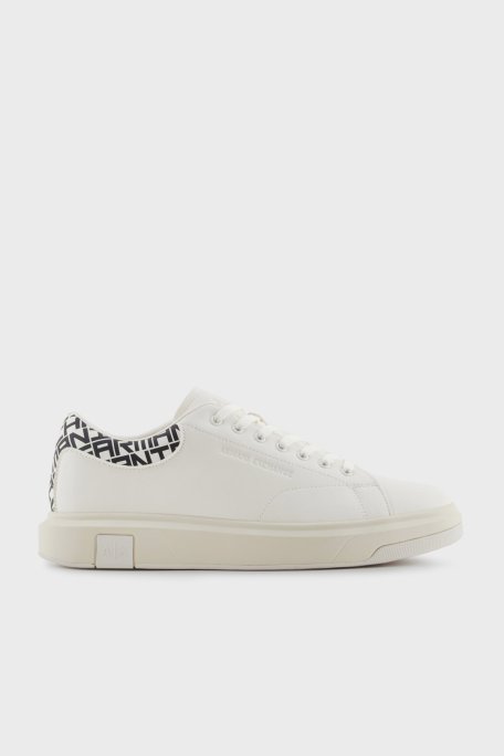 Armani Exchage Logo Detaylı Sneaker Erkek Ayakkabı XUX123 XV761 N480 BEYAZ-SİYAH - Armani Exchange