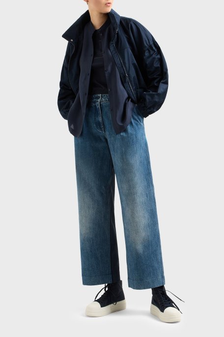 Armani Exchage Logolu % 100 Pamuk Slim Fit Bisiklet Yaka Bayan T Shirt XW000530 AF10359 UB100 LACİVERT - Armani Exchange (1)