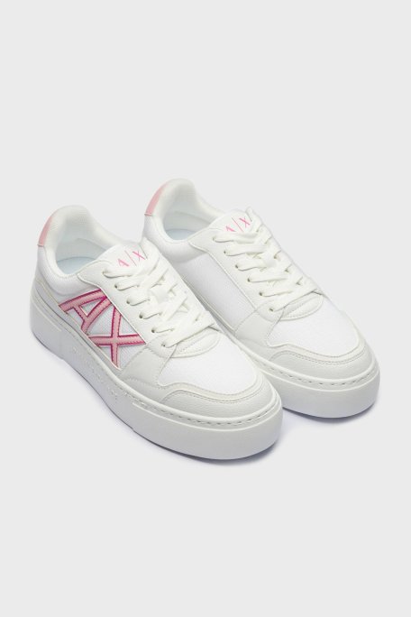 Armani Exchage Logolu Kalın Taban Sneaker Bayan Ayakkabı XDX178 XV929 S935 BEYAZ-PEMBE - Armani Exchange (1)