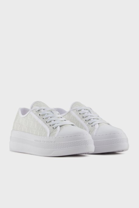 Armani Exchage Logolu Kalın Taban Sneaker Bayan Ayakkabı XDX180 XV931 U606 BEYAZ-AÇIK GRİ - Armani Exchange (1)
