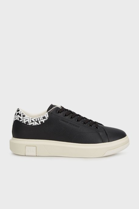 Armani Exchage Logolu Sneaker Erkek Ayakkabı XUX123 XV761 N814 SİYAH-BEYAZ - Armani Exchange