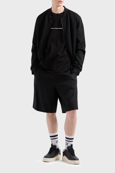 Armani Exchage Pamuklu Kabartmalı Logo Baskılı Regular Fit Bisiklet Yaka Erkek T Shirt XM000544 AF10361 UC001 SİYAH - Armani Exchange (1)