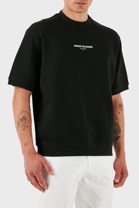 Armani Exchage Streç Pamuklu Regular Fit Bisiklet Yaka Erkek T Shirt XM000290 AF10818 UB001 SİYAH - Armani Exchange