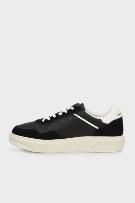 Armani Exchage Süet Detaylı Sneaker Erkek Ayakkabı XUX254 XV950 K001 SİYAH - Armani Exchange (1)