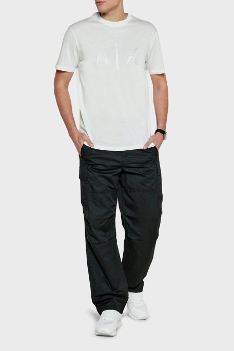 Armani Exchage Taşlı % 100 Pamuk Regular Fit Bisiklet Yaka Erkek T Shirt XM000325 AF10364 U0009 BEYAZ - Armani Exchange (1)