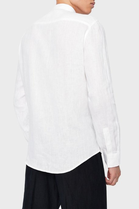 Armani Exchange % 100 Keten Regular Fit Erkek Gömlek 8NZC50 ZNCFZ 1100 BEYAZ - Armani Exchange (1)