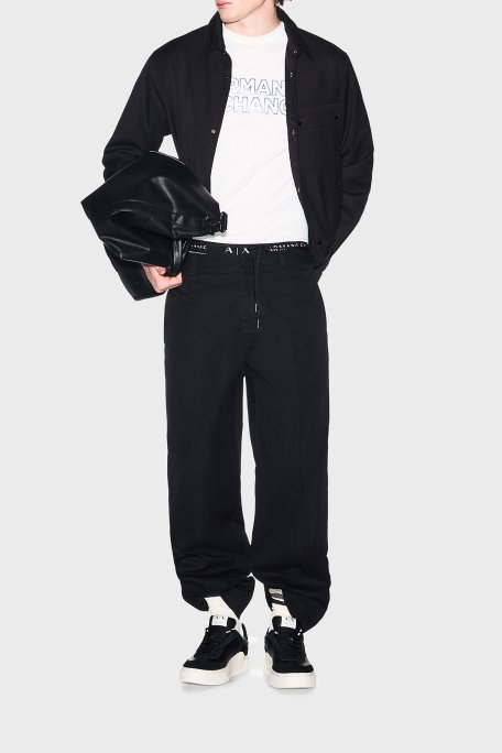 Armani Exchange % 100 Pamuk Logolu Bisiklet Yaka Erkek T Shirt XM002413 AF10361 U0009 Beyaz - Armani Exchange (1)