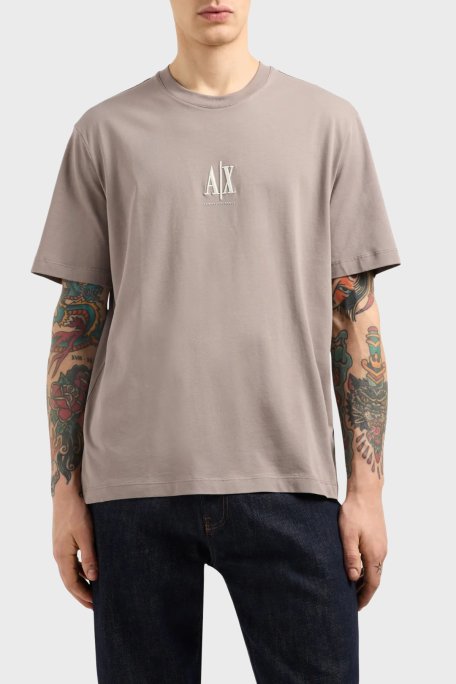 Armani Exchange % 100 Pamuk Regular Fit Bisiklet Yaka Erkek T Shirt XM000363 AF12308 U6107 TOPRAK - Armani Exchange