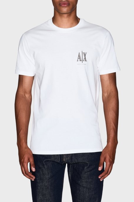 Armani Exchange % 100 Pamuk Regular Fit Bisiklet Yaka Erkek T Shirt XM000365 AF12308 U0009 BEYAZ - Armani Exchange