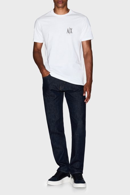 Armani Exchange % 100 Pamuk Regular Fit Bisiklet Yaka Erkek T Shirt XM000365 AF12308 U0009 BEYAZ - Armani Exchange (1)