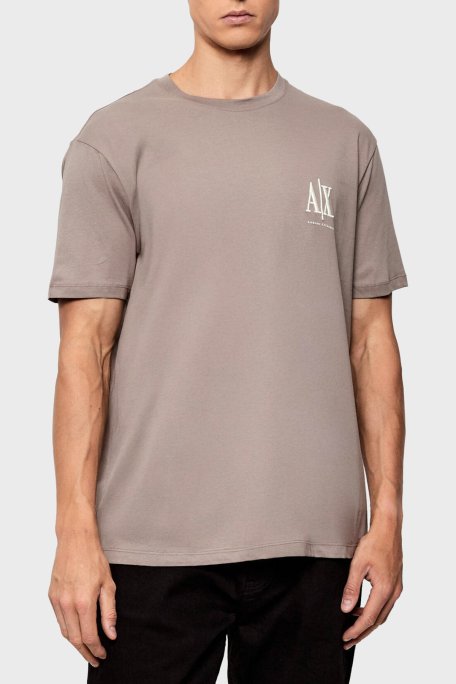 Armani Exchange % 100 Pamuk Regular Fit Bisiklet Yaka Erkek T Shirt XM000365 AF12308 U6107 TOPRAK - Armani Exchange