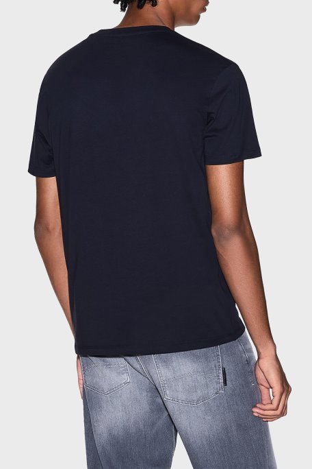 Armani Exchange % 100 Pamuk Regular Fit Bisiklet Yaka Erkek T Shirt XM000365 AF12308 UB101 LACİVERT - Armani Exchange (1)