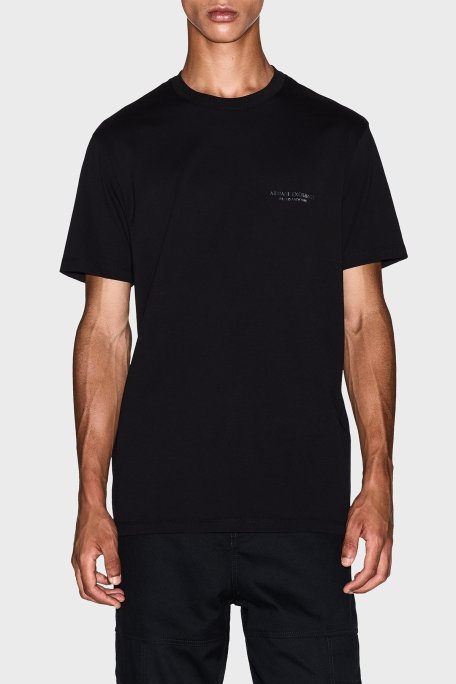 Armani Exchange % 100 Pamuk Regular Fit Bisiklet Yaka Erkek T Shirt XM001281 AF10361 UC001 SİYAH - Armani Exchange