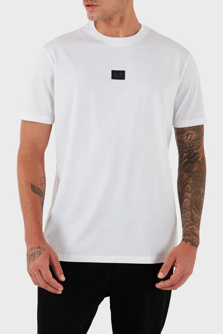 Armani Exchange % 100 Pamuk Regular Fit Bisiklet Yaka Logolu Erkek T Shirt XM001479 AF10364 U0002 BEYAZ - Armani Exchange