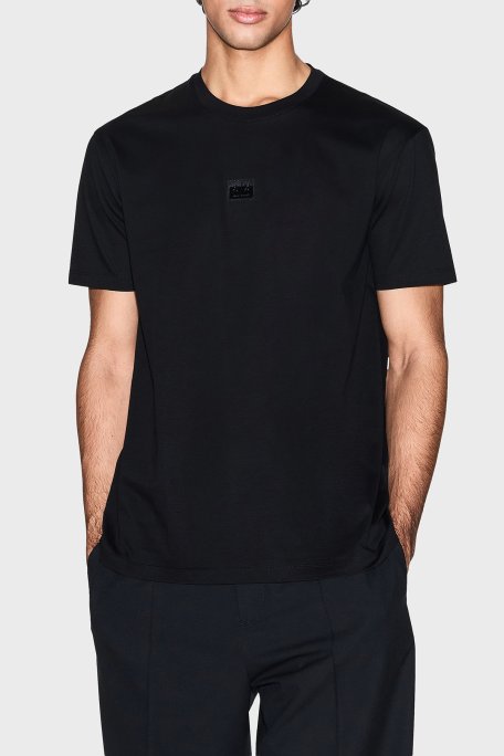 Armani Exchange % 100 Pamuk Regular Fit Bisiklet Yaka Logolu Erkek T Shirt XM001479 AF10364 UC001 SİYAH - Armani Exchange