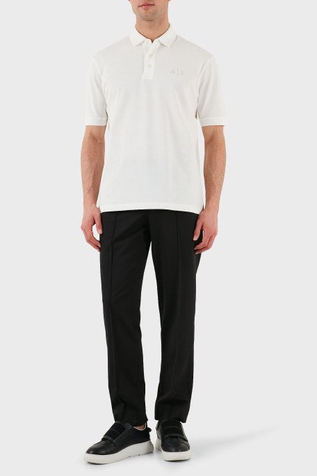 Armani Exchange % 100 Pamuk Regular Fit Erkek Polo Yaka T Shirt XM000330 AF10366 U0009 BEYAZ - Armani Exchange (1)