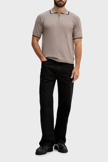 Armani Exchange % 100 Pamuk Regular Fit Fermuarlı Erkek Polo XM001977 AF20139 U6107 Toprak - Armani Exchange (1)